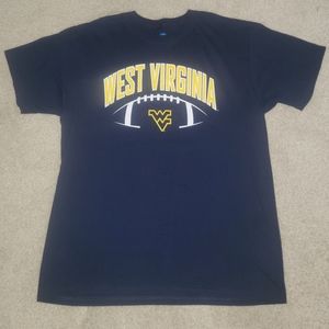 NCAA West Virginia Football Tee T-Shirt Crew Men's Size Large Blue